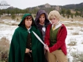 Marcella Corral as Frodo, Sophie Mercer as Sam, and Sachiko Pudding as Bilbo
