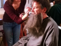 Alyson Pearson helped Glenn Mayer get ready for Gandalf.