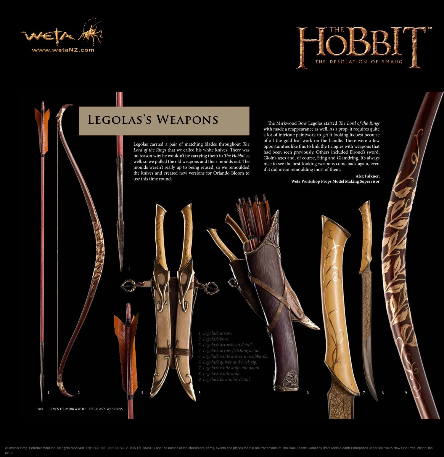 Weta cloaks and daggers legolas weapons